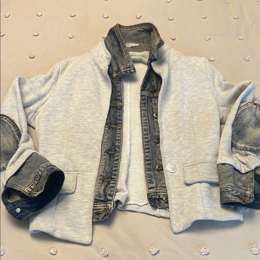 Stylish Gray and Denim Jacket